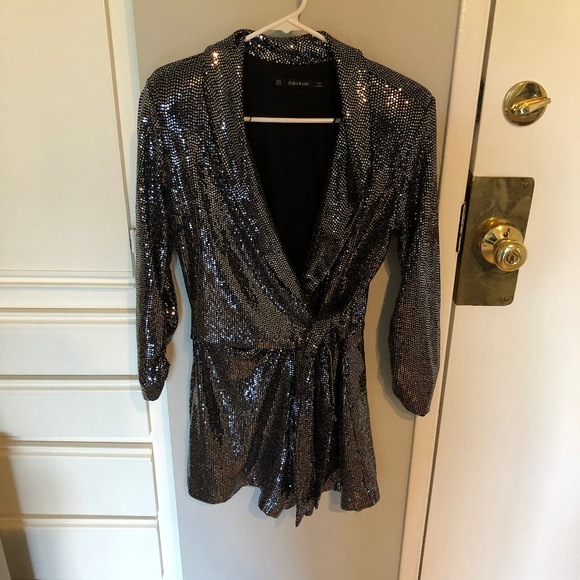 zara glitter jumpsuit